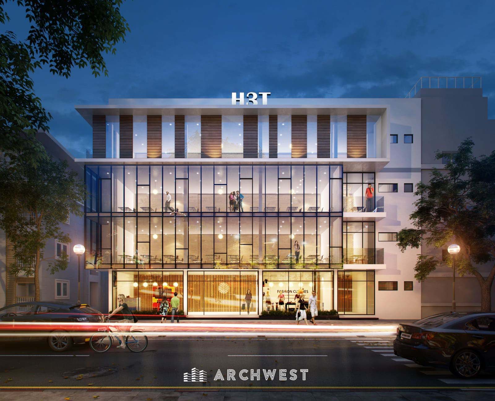 13. 3D Exterior Render of Urban Fashion Building